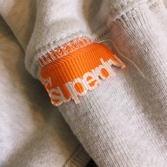 Superdry - Light Grey Full-Zip Hoodie - Picture 3 of 5